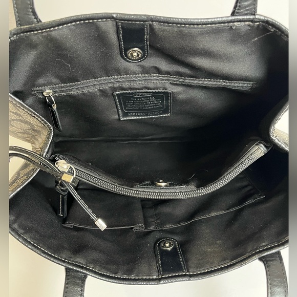 Coach black signature logo shoulder tote bags F22908 - Picture 8 of 11